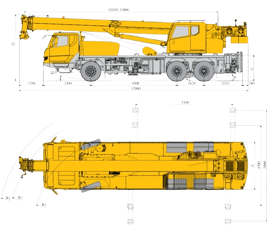 Техническая схема XCMG XCT20_S (повышенной проходимости)